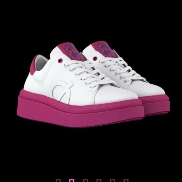 Nicki Minaj Loci The Pink Print White Fushia Purple Shoes New Womans Designer - Picture 7 of 12